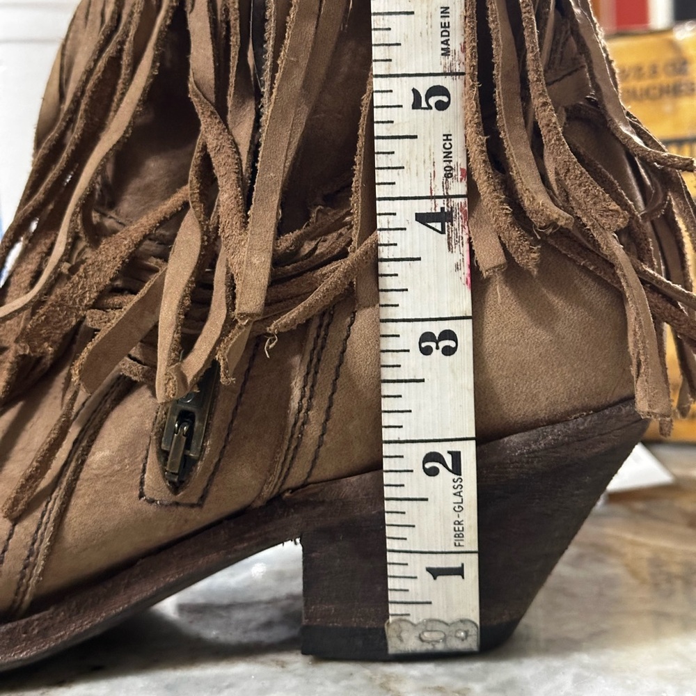 Old Gringo Fringe Tan Ankle Boots Boho - Picture 9 of 9